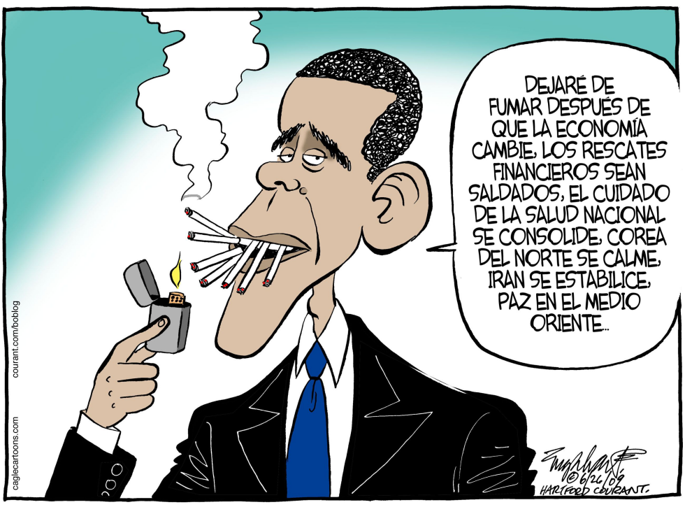  OBAMA EL FUMADOR  by Bob Englehart