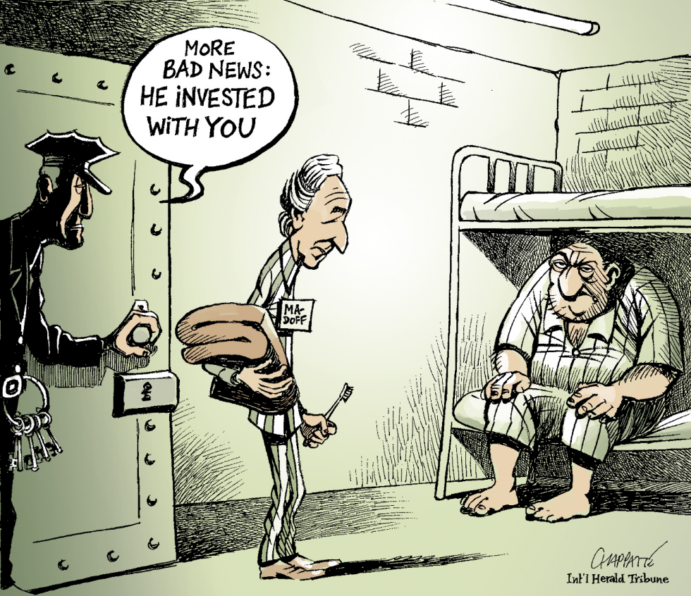  MADOFF SENTENCED TO 150 YEARS by Patrick Chappatte