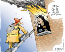 SOTOMAYOR AND FIREFIGHTERS by John Cole