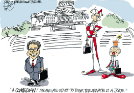 BRING ON THE CLOWNS by Pat Bagley