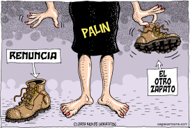 PALIN ESPERANDO PARA ARROJAR EL OTRO ZAPATO  by Wolverton