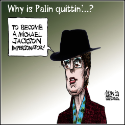 PALIN QUITS by Aislin