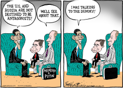 OBAMA MEDVEDEV AND PUTIN by Bob Englehart