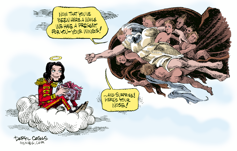  MICHAEL JACKSON IN HEAVEN AND GOD by Daryl Cagle