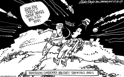 MILITARY SMOKING BAN by Mike Keefe