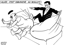 SARKOZY, SUNDAY WORK by Rainer Hachfeld