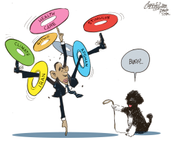 OBAMA JUGGLING ACT by Patrick Corrigan