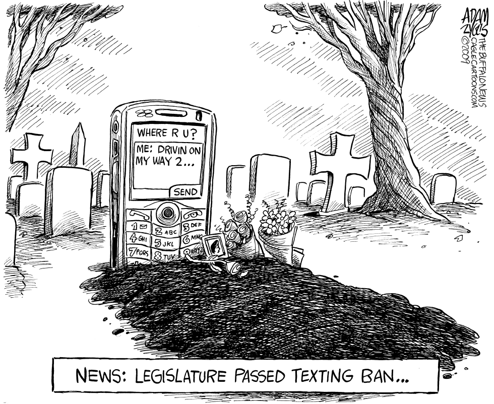  STATE TEXT MESSAGING BAN by Adam Zyglis