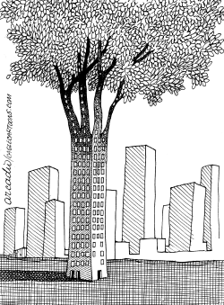 CON EL áBOL EN LA CIUDAD  by Arcadio Esquivel