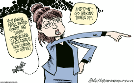 PALIN ON OBAMACARE by Mike Keefe