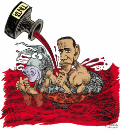 OBAMA Y LA TINTA ROJA by Daryl Cagle