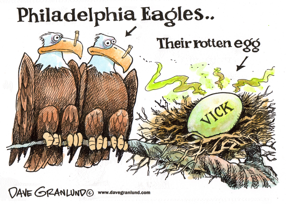  MICHAEL VICK WITH EAGLES by Dave Granlund