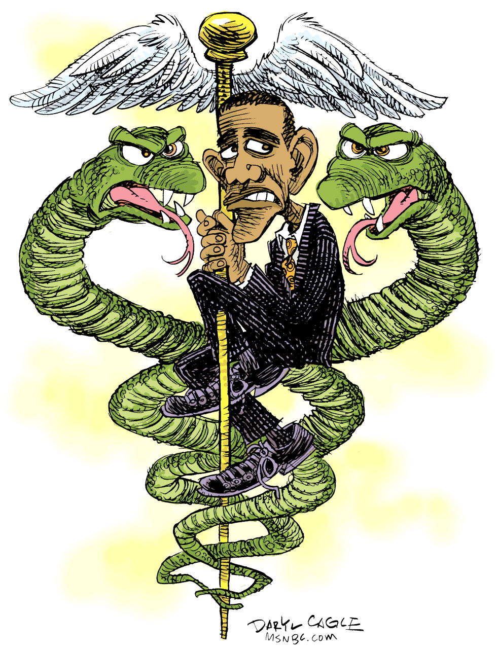  EL DEBATE SOBRE EL SISTEMA DE SALUD AMENAZA A OBAMA  by Daryl Cagle