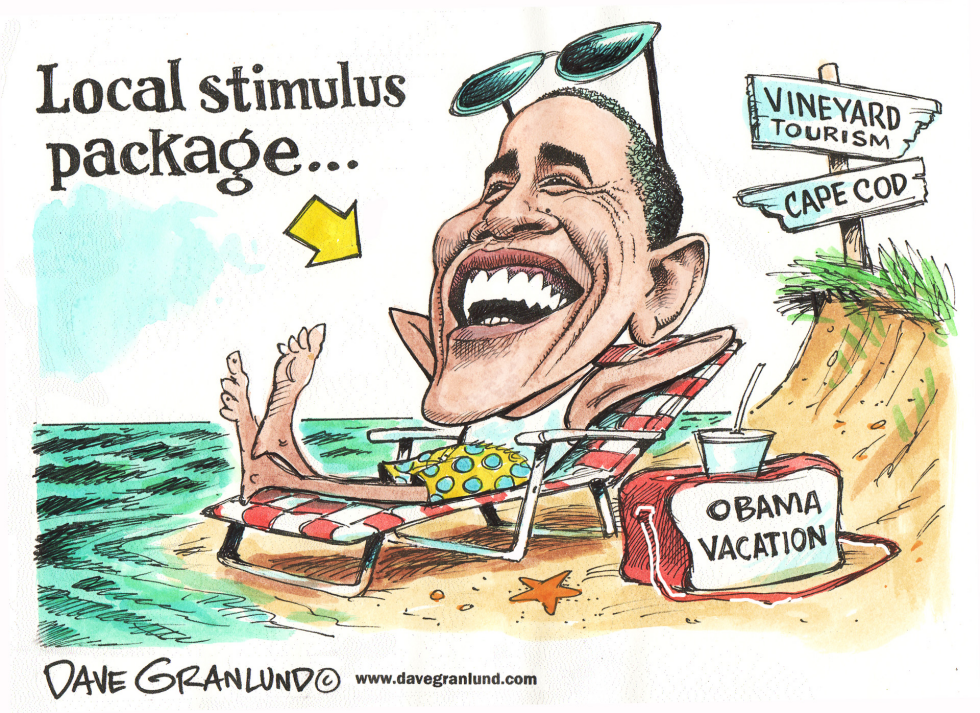  OBAMA VACATION STIMULUS by Dave Granlund