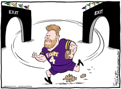 BRETT FAVRE by Bob Englehart