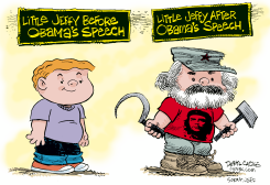 SOCIALIST OBAMA AND SCHOOLKIDS  by Daryl Cagle