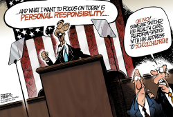 OBAMA AND HIS SPEECHES by Nate Beeler