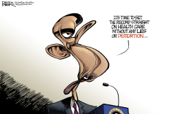 OBAMA HEALTH CARE DISTORTIONS by Nate Beeler