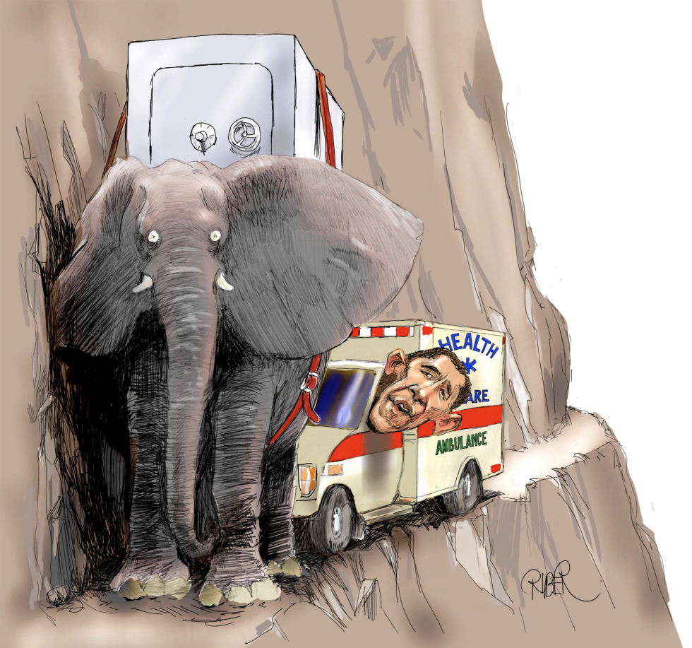  OBAMA AMBULANCE BEHIND ELEPHANT by Riber Hansson