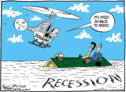 RECESSIONS OVER by Bob Englehart