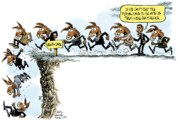 OBAMA HEALTHCARE LEMMINGS  by Daryl Cagle