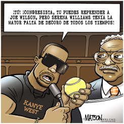 KANYE WEST PROTESTA EN LA CAMARA POR LA REPRIMENDA A JOE WILSON  by RJ Matson