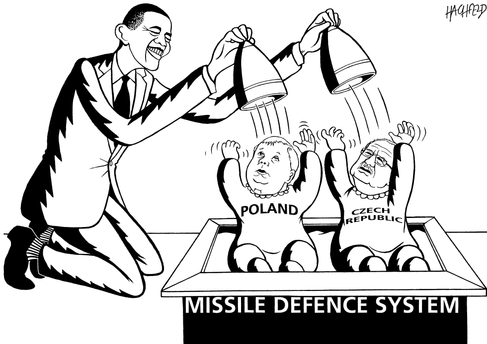  OBAMA STOPS MISSILE SHIELD by Rainer Hachfeld