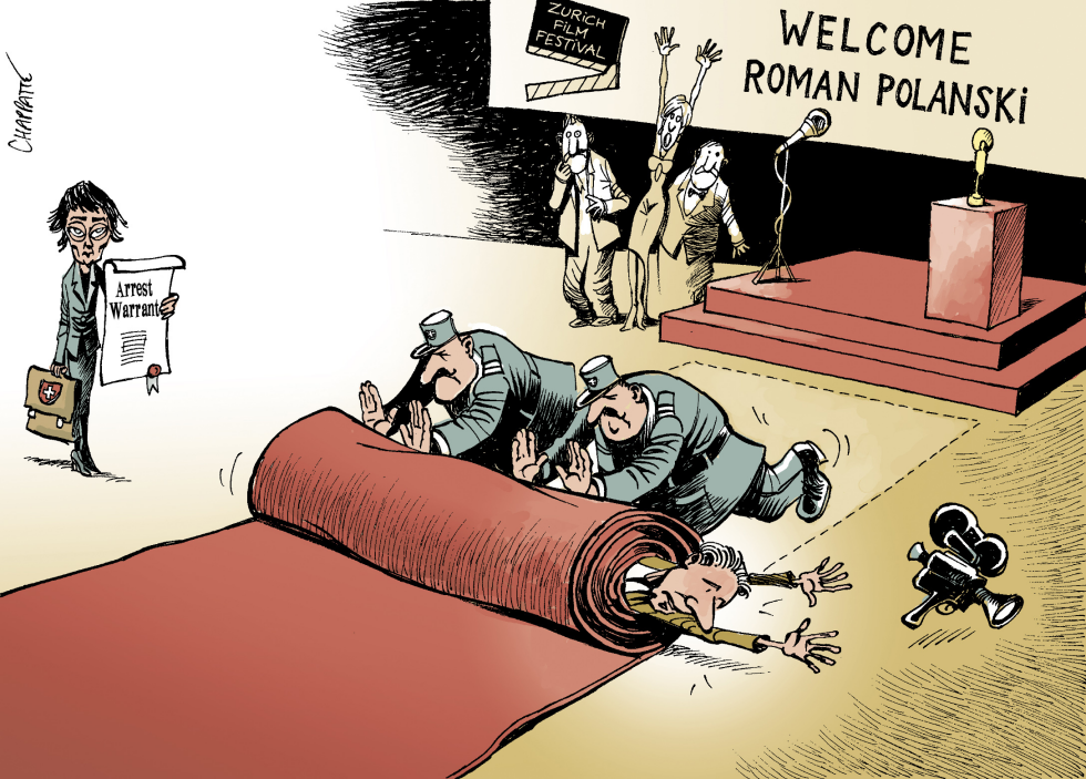  ROMAN POLANSKI ARRESTED by Patrick Chappatte