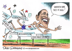 OBAMA AND OLYMPIC-STYLE HURDLES by Dave Granlund