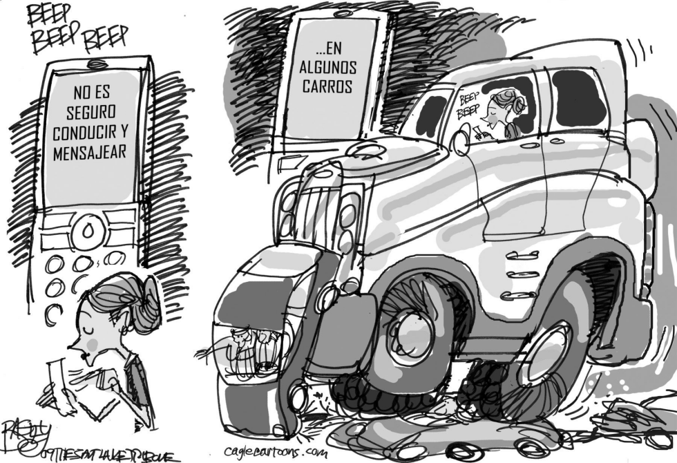  MENSAJEANDO EN EL CARRO by Pat Bagley