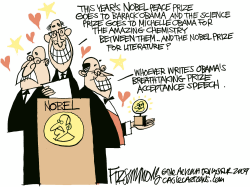 OBAMA NOBEL PEACE PRIZE -  by David Fitzsimmons