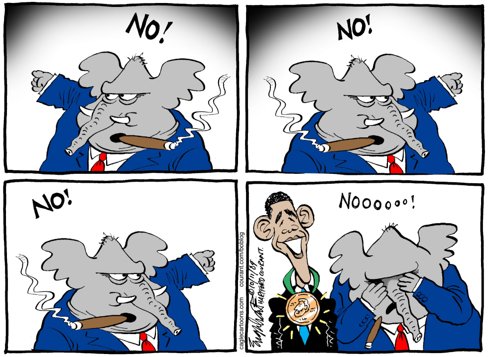  OBAMAS PEACE PRIZE by Bob Englehart