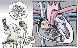 HEALTH OBSTRUCTION by Mike Keefe