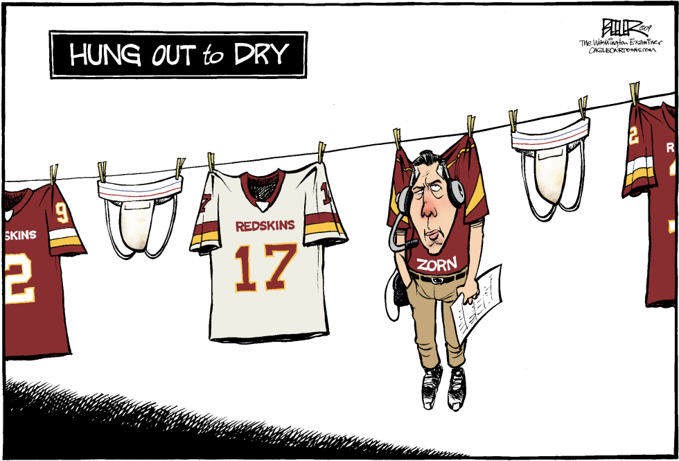  LOCAL DC - REDSKINS COACH TWISTS IN THE WIND by Nate Beeler