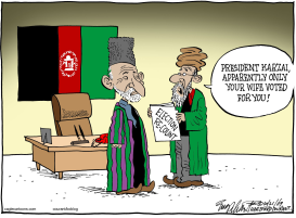 HAMID KARZAI by Bob Englehart