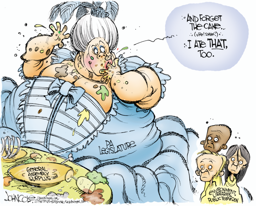  PA TOON  PA LEGISLATIVE SURPLUS by John Cole