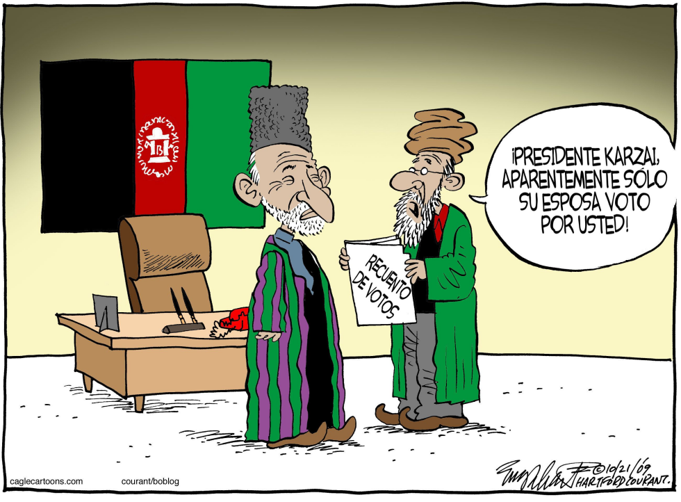  HAMID KARZAI  by Bob Englehart