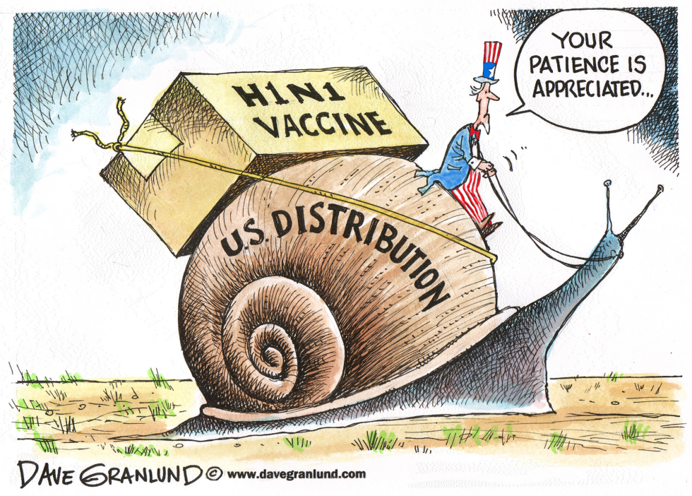  H1N1 VACCINE DISTRIBUTION by Dave Granlund