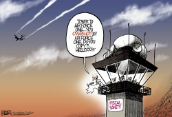 OBAMA OVERSHOOTS AIRPORT by Nate Beeler