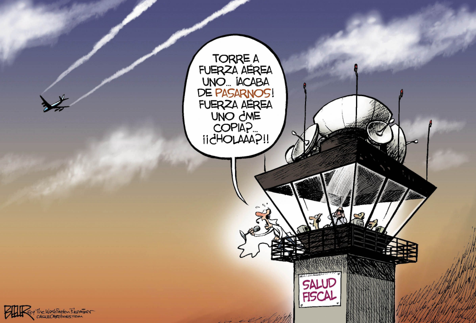  OBAMA SOBREPASA EL AEROPUERTO  by Nate Beeler