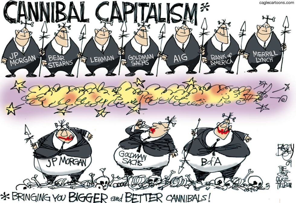  WALL STREET CANNIBALS by Pat Bagley