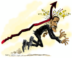 OBAMA AND UNEMPLOYMENT RATE UP  by Daryl Cagle