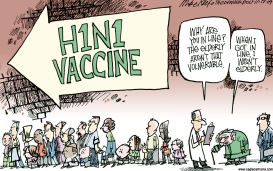 VACCINATION WAIT by Mike Keefe