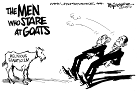 THE MEN WHO STARE AT GOATS by Milt Priggee