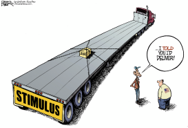 OBAMA DELIVERS ON JOBS by Nate Beeler