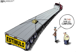 OBAMA CUMPLE CON EMPLEOS  by Nate Beeler