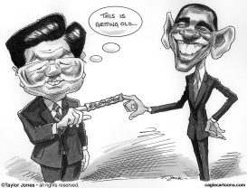 HU JINTAO AND BARACK OBAMA by Taylor Jones