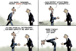 BARACK BOWS by Nate Beeler