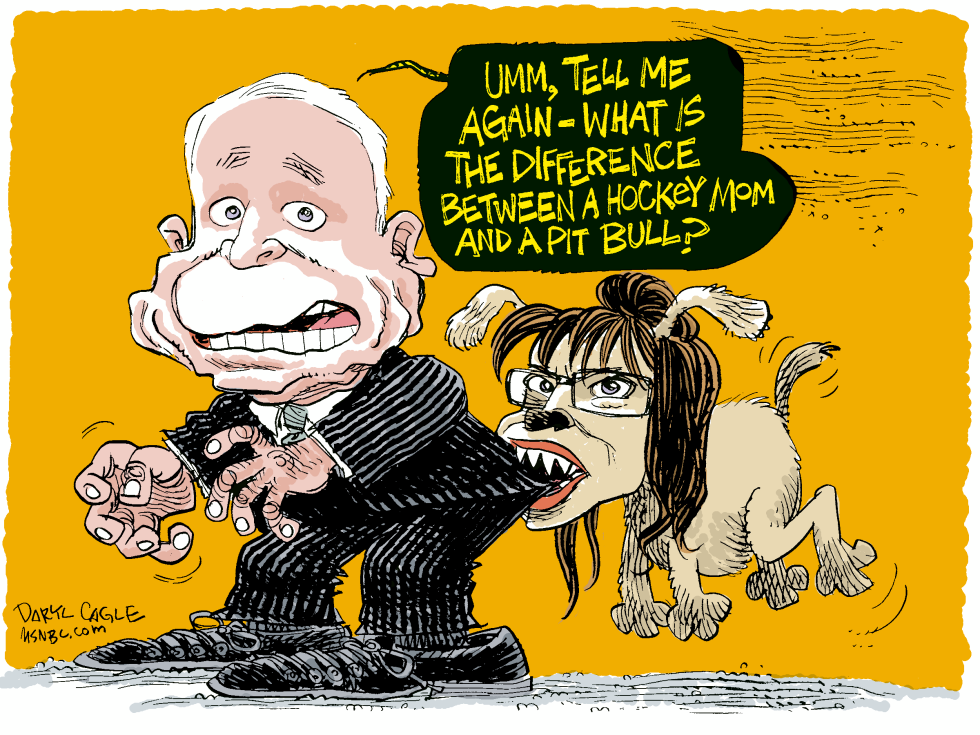  SARAH PALIN AND MCCAIN ROGUE PIT BULL by Daryl Cagle