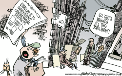 STIMULUS TO NONEXISTENT DISTRICTS by Mike Keefe